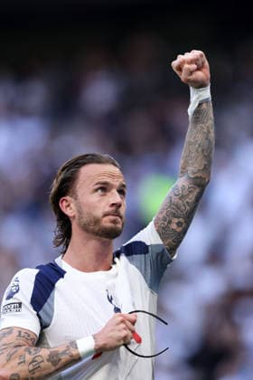 James Maddison (TH) at the Tottenham Hotspur v Everton EPL match, at the Tottenham Hotspur Stadium, London, UK on 24th May, 2026. 