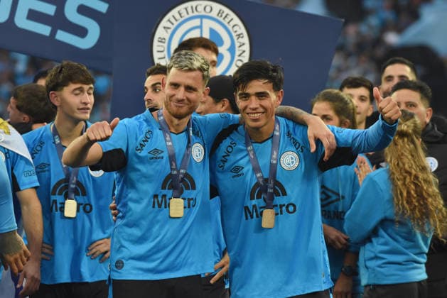 River Plate v Belgrano - Final: Torneo Apertura 2026 Players of Belgrano celebrate with the trophy after the match between River Plate and Belgrano at Estadio Mario Alberto Kempes, Argentina, on May 24. Cordoba Buenos Aires Argentina  Copyright: xFedericoxPerettix originalFilename:peretti-riverpla260524_npQWr.jpg