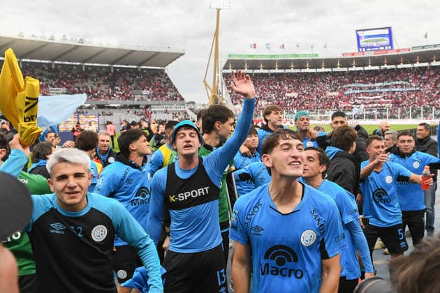 River Plate v Belgrano - Final: Torneo Apertura 2026 Belgrano players celebrate their victory as they are crowned the new Argentine soccer champions following a 3-2 win over River at the Mario Alberto Kempes Stadium in Cordoba, Argentina, on May 24, 2026, during the 2026 League Cup. Cordoba Argentina  Copyright: xPabloxEliasx originalFilename:elias-river260524_npyMy.jpg
