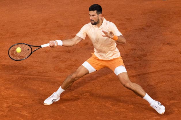 2026 French Open - Day One Novak Djokovic competes in his men s singles match against Giovanni Mpetshi Perricard on day 1 of the French Open tennis tournament on Court Philippe-Chatrier at the Roland-Garros Complex in Paris, France. Paris France  Copyright: xIbrahimxEzzatx originalFilename:ezzat-notitle260524_npC4j.jpg