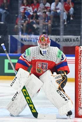Goalkeeper Dominik Pavlat of Czech Republic during the IIHF World Championship, WM, Weltmeisterschaft Group B match Czech Republic vs Norway on May 25, 2026, Fribourg, Switzerland. (CTKxPhoto RadekxPetrasek) CTKPhotoP2026052505683  CTKPhotoP2026052505683