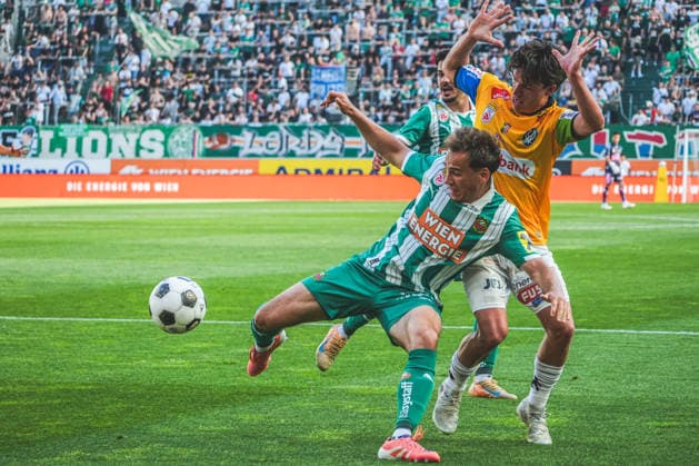 Fussball Österreich, Admiral Bundesliga Europacup-Playoff Finale ECL 2025 2026, SK Rapid Wien vs. SV Oberbank Ried - Allianz Stadion (Weststadion, Wien Hütteldorf): Copyright: xLukasxBierederx