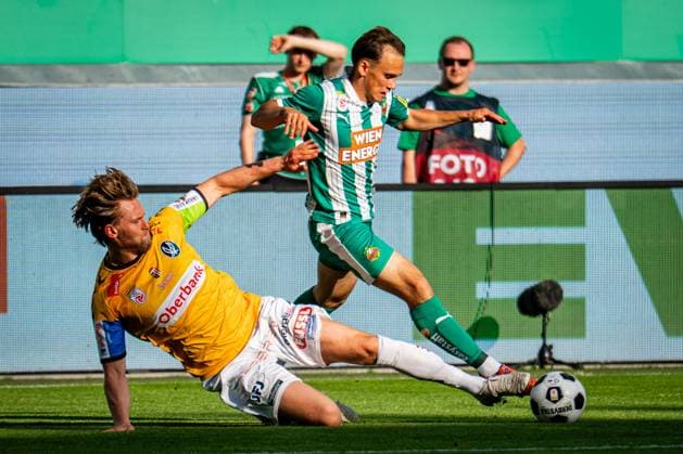 SOCCER - BL, Rapid vs Ried VIENNA,AUSTRIA,25.MAY.26 - SOCCER - ADMIRAL Bundesliga, Europacup play off, SK Rapid Wien vs SV Ried. Image shows Oliver Steurer (Ried) and Nikolaus Wurmbrand (Rapid).  GEPAxpictures xKevinxHackner