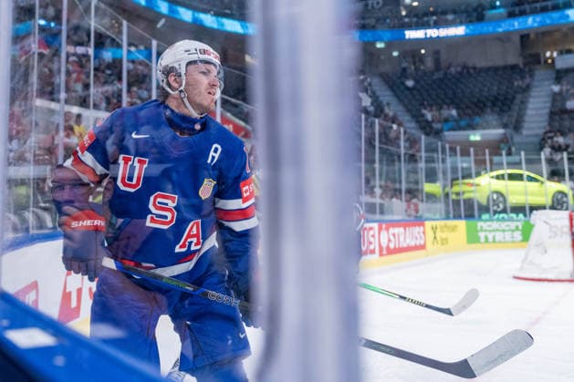 25 05 2026, Zurich, Swiss Life Arena, Ice hockey, Eishockey World Championships: USA - Hungary, 19 Matthew Tkachuk (United States) Zurich Swiss Life Arena Zurich Switzerland Copyright: xJustPictures.ch StefanxEmchx jp-de-StEm-DSC0294220260525