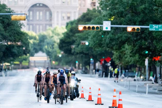 May 25, 2026: Gwen Jorgensen (203) leads the bike section of the womens Pro Sprint at the SuperTri. Austin, Texas. CSM. Triathlon 2026: SuperTri Austin MAY 25  - ZUMAc04_ 20260525_faf_c04_005 Copyright: xMarioxCantux