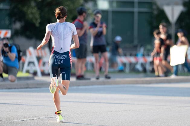 May 25, 2026: Gwen Jorgensen (203) leading the womens Pro Sprint run at the SuperTri. Austin, Texas. CSM. Triathlon 2026: SuperTri Austin MAY 25  - ZUMAc04_ 20260525_faf_c04_015 Copyright: xMarioxCantux