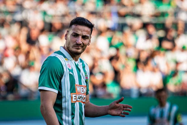 SOCCER - BL, Rapid vs Ried VIENNA,AUSTRIA,25.MAY.26 - SOCCER - ADMIRAL Bundesliga, Europacup play off, SK Rapid Wien vs SV Ried. Image shows the disappointment of Ercan Kara (Rapid).  GEPAxpictures xKevinxHackner