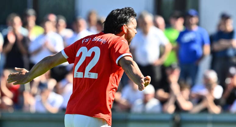 25.05.2026 - Fussball - Saison 2025 2026 - Relegation Oberliga Bayern Bayernliga Landesliga : FSV Stadeln - FC Eintracht Münchberg - - xwoxzix - Marco Weber (22, FSV Stadeln ) Jubel Freude