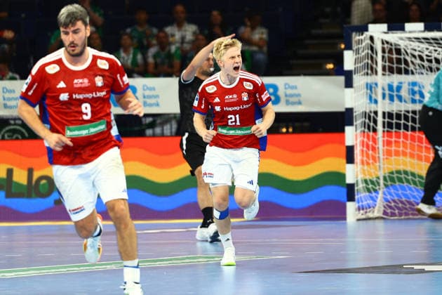 Handball I Herren I Saison 2025 2026 I Bundesliga I 32. Spieltag I HSV Hamburg - FRISCH AUF! Göppingen I 25.05.2026 Frederik Bo Andersen (21, HSV Hamburg) jubelt Hamburg Barclaycard Arena Hamburg Deutschland Copyright: xLobeca RalfxHomburgx