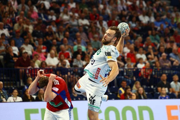 Handball I Herren I Saison 2025 2026 I Bundesliga I 32. Spieltag I HSV Hamburg - FRISCH AUF! Göppingen I 25.05.2026 Ludvig Jurmala Aström (25, Frisch Auf Göppingen) Hamburg Barclaycard Arena Hamburg Deutschland Copyright: xLobeca RalfxHomburgx