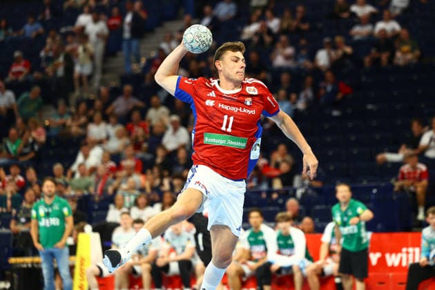 Handball I Herren I Saison 2025 2026 I Bundesliga I 32. Spieltag I HSV Hamburg - FRISCH AUF! Göppingen I 25.05.2026 Nicolaj Jorgensen (11, HSV Hamburg) Hamburg Barclaycard Arena Hamburg Deutschland Copyright: xLobeca RalfxHomburgx