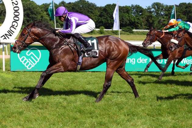 25.05.2026, Koeln, Nordrhein-Westfalen, GER - Title Role mit Sean Levey gewinnt die German 2000 Guineas. Galopprennbahn Koeln-Weidenpesch. () 260525S1392xKOELN.JPG