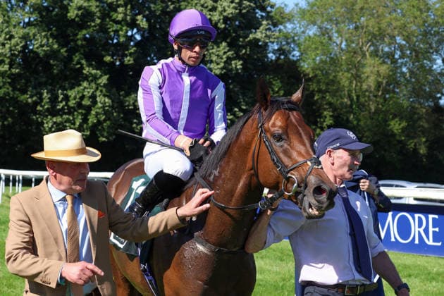 25.05.2026, Koeln, Nordrhein-Westfalen, GER - Title Role mit Sean Levey gewinnt die German 2000 Guineas. Galopprennbahn Koeln-Weidenpesch. () 260525S1390KOELN.JPG
