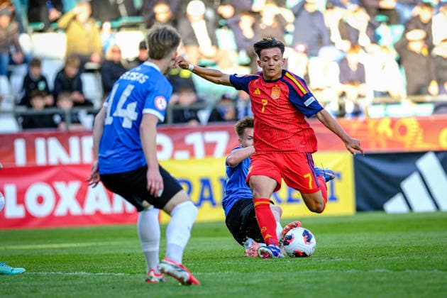 UEFA Under-17 European Championship, EM, Europameisterschaft Estonia 2026 Ruben Gomez in action during the UEFA Under-17 European Championship Group-A match between Estonia U-17 vs Spain U-17 national teams, Tallinn Estonia 25.05.2026 Tallinn A Le Coq Arena Estonia Copyright: xMaurixLevandix