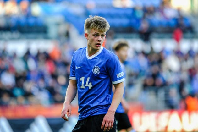 UEFA Under-17 European Championship, EM, Europameisterschaft Estonia 2026 Ron Neltsas the Estonian goal scorer in action during the UEFA Under-17 European Championship Group-A match between Estonia U-17 vs Spain U-17 national teams, Tallinn Estonia 25.05.2026 Tallinn A Le Coq Arena Estonia Copyright: xMaurixLevandix