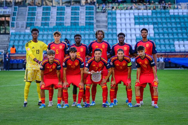 UEFA Under-17 European Championship, EM, Europameisterschaft Estonia 2026 Spain U-17 national team, Nationalteam during the UEFA Under-17 European Championship Group-A match between Estonia U-17 vs Spain U-17 national teams, Tallinn Estonia 25.05.2026 Tallinn A Le Coq Arena Estonia Copyright: xMaurixLevandix