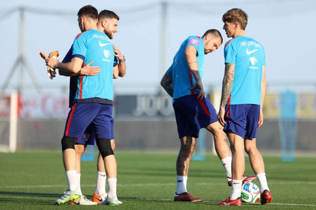 Croatia national football team trains in Rijeka ahead of 2026 World Cup Luka Karlo and Kristijan Jakic of Croatia during a training session at Rujevica Stadium on May 25, 2026 in Rijeka, Croatia as preparations begin for the 2026 FIFA World Cup, WM, Weltmeisterschaft, Fussball The Croatian national football team is holding early training camps and friendly matches ahead of their departure for the United States.  NelxPavletic PIXSELL