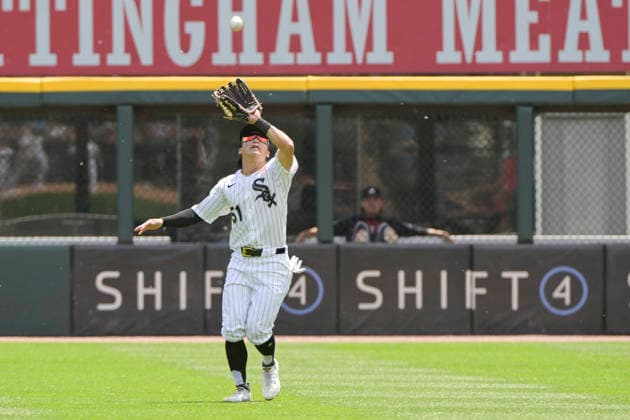 Chicago White Sox right fielder Rikuu Nishida (51) makes the catch for the out against the Minnesota Twins during the second inning at Rate Field in Chicago, IL on Monday, May 25, 2026.  CHI20260525113 MARKxBLACK