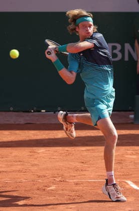 Andrey Rublev, RUS, during first round of 2026 French Open at Roland Garros, Paris, 25 05 2026; -