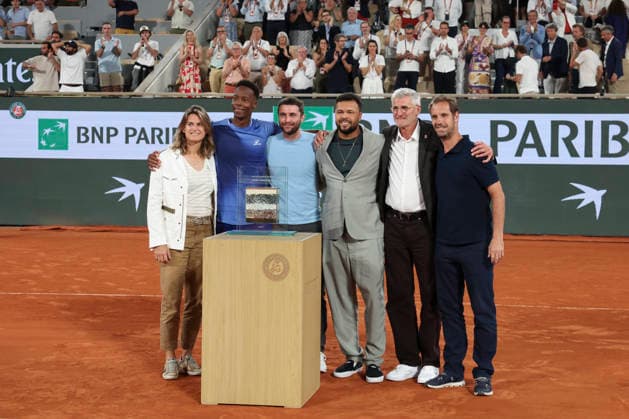 TENNIS : Roland Garros 2026 - 25 05 2026 Hugo Gaston (FRA) Vs Gael Monfils (FRA) - Gilles Simon - Richard Gasquet - Jo-Wilfried Tsonga - Amelie Mauresmo - Gilles Moretton ParisFrance  Copyright: xMichaelxBaucherx