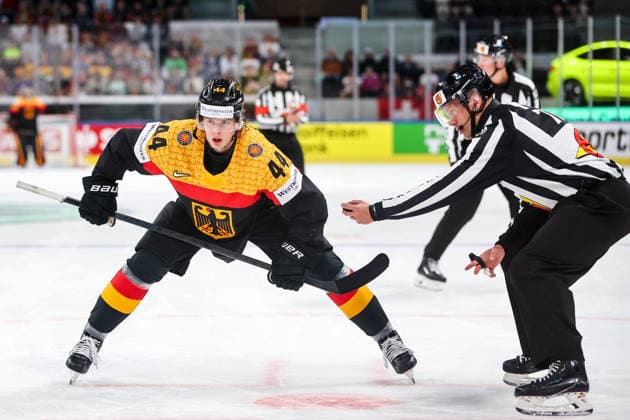 Ice hockey, Eishockey - IIHF WC 2026 ZURICH,SWITZERLAND,25.MAY.26 - ICE HOCKEY - IIHF Ice Hockey World Championship, WM, Weltmeisterschaft 2026, group stage, Germany vs Great Britain. Image shows Joshua Samanski (GER).  GEPAxpictures xMaticxKlansek