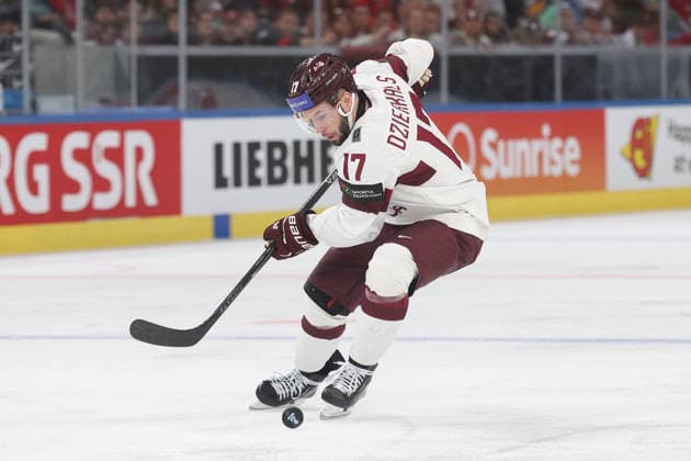 26.05.2026 Swiss Life Arena Zuerich , SCHWEIZ, Herren Eishockey IIHF World Championship, WM, Weltmeisterschaft Zurich 2026 Gruppe A HUN - LAT Martins Dzierkals (LAT)