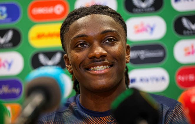 Republic of Ireland press conference, PK, Pressekonferenz FAI HQ, Dublin 26 5 2026 Jaden Umeh Jaden Umeh 26 5 2026  Copyright: x INPHO RyanxByrnex RB2_2882