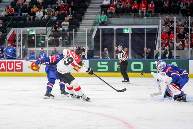 Ice hockey, Eishockey - IIHF WC 2026 ZURICH,SWITZERLAND,26.MAY.26 - ICE HOCKEY - IIHF Ice Hockey World Championship, WM, Weltmeisterschaft 2026, group stage, USA vs Austria. Image shows Vinzenz Rohrer (AUT).  GEPAxpictures xMaticxKlansek