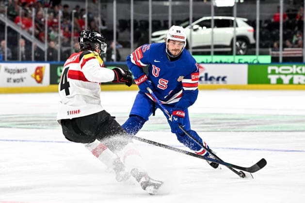ZURICH, SWITZERLAND - MAY 26: Ryan Lindgren of United States takes a shot during the 2026 IIHF Ice hockey, Eishockey World Championship, WM, Weltmeisterschaft Switzerland game between USA and Austria at Swiss Life Arena on May 26, 2026 in Zurich, Zurich. Zurich Swiss Life Arena Zurich Switzerland Copyright: xJustPictures.ch AndreaxBrancax jp-en-EuSpIm-JP7_ANB_USA_Aut_26052026_6510