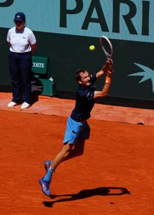 Daniil Medvedev in first round action French Open Tennis, Day Three, Tennis, Roland Garros, Paris, France - 26 May 2026Paris Roland Garros France EDITORIAL USE ONLY No use with unauthorised audio, video, data, fixture lists, club league logos or live services. Online in-match use limited to 120 images, no video emulation. No use in betting, games or single club league player publications.  Copyright: xJavierxGarcia Shutterstockx 16898258aq