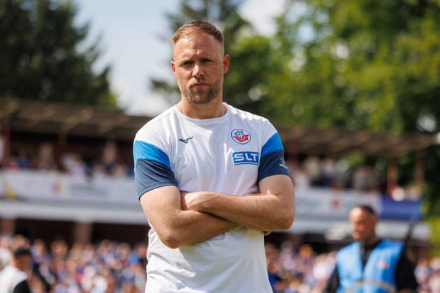 Trainer Daniel Brinkmann (Rostock) ; GER, FC Hansa Rostock vs. SV Pastow, Fußball, Männer, Lübzer Pils Landespokal, Finale, Spielzeit 2025 2026, 23.05.2026 Greifswald Volksstadion Mecklenburg - Vorpommern Deutschland