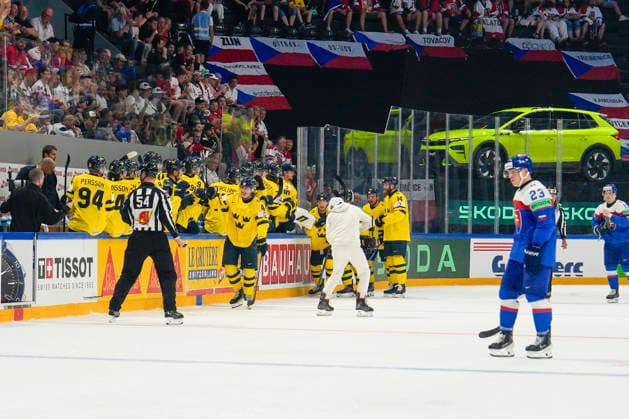 FRIBOURG, SWITZERLAND - MAY 26: Ivar Stenberg of Sweden celebrates his goal during the 2026 IIHF Ice hockey, Eishockey World Championship, WM, Weltmeisterschaft Switzerland game between Sweden and Slovakia at BCF Arena on May 26, 2026 in Fribourg, Fribourg. Fribourg BCF Arena Fribourg Switzerland Copyright: xJustPictures.ch JarixPestelaccix jp-en-EuSpIm-JP6_JAR_Sweden_Slovakia_26May2026_00076