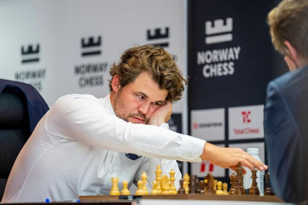 Norway Chess 2026 Oslo, Norway 20260526. Magnus Carlsen against Vincent Keymer from Germany during the Norway Chess 2026 chess tournament at Deichman Bjorvika in Oslo. Photo: Fredrik Varfjell NTB Oslo Norway EDITORIAL USE ONLY. RESTRICTED USE FOR BETTING COMPANIES Ref:_SPO1TlST-E_0h0.jpg *** Norway Chess 2026 Oslo, Norway 20260526 Magnus Carlsen against Vincent Keymer from Germany during the Norway Chess 2026 chess tournament at Deichman Bjorvika in Oslo Photo Fredrik Varfjell NTB Oslo Norway EDITORIAL USE ONLY RESTRICTED USE FOR BETTING COMPANIES  Copyright: xFredrikxVarfjellx xNTBx