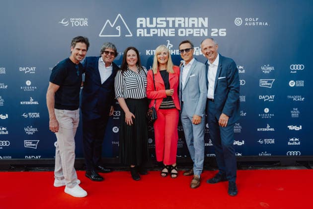 GOLF - Austrian Alpine Open KITZBUEHEL,AUSTRIA,26.MAY.26 - GOLF - DP World Tour, Austrian Alpine Open, GC Kitzbuehel-Schwarzsee-Reith, preview. Image shows participants with Leo Bauernberger (SalzburgerLand).  GEPAxpictures xAlexanderxSolc