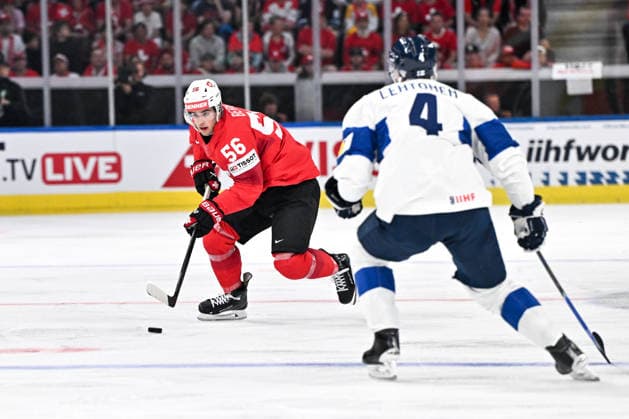 ZURICH, SWITZERLAND - MAY 26: Tim Berni of Switzerland in action during the 2026 IIHF Ice hockey, Eishockey World Championship, WM, Weltmeisterschaft Switzerland game between Switzerland and Finland at Swiss Life Arena on May 26, 2026 in Zurich, Zurich. Zurich Swiss Life Arena Zurich Switzerland Copyright: xJustPictures.ch AndreaxBrancax jp-en-EuSpIm-JP7_ANB_SuiFin_26052026_7527