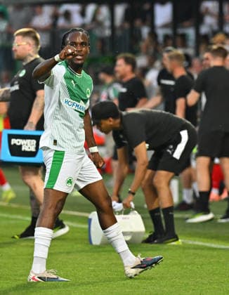 26.05.2026 - Fussball - Saison 2025 2026 - Relegation 2. Fussball Bundesliga - Rückspiel: SpVgg Greuther Fürth ( Kleeblatt ) - Rot Weiss Essen RWE - Sportfoto Zink MeZi - xmexzix - DFL regulations prohibit any use of photographs as image sequences and or quasi-video - only for editorial use - Torjubel Jubel Freude nach Treffer Tor Torschuß zum 1:0 durch Noel Futkeu (9, SpVgg Greuther Fürth )