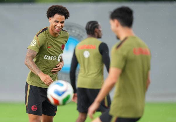 May 26, 2026, Charlotte, Nc, UNITED STATES: Tajon Buchanan warms up with the ball during Team Canada World Cup roster selection camp in Charlotte, N.C., on Tuesday, May 26, 2026. Canada News - May 26, 2026  - ZUMAc35_ 20260526_zaf_c35_075 Copyright: xNathanxDenettex