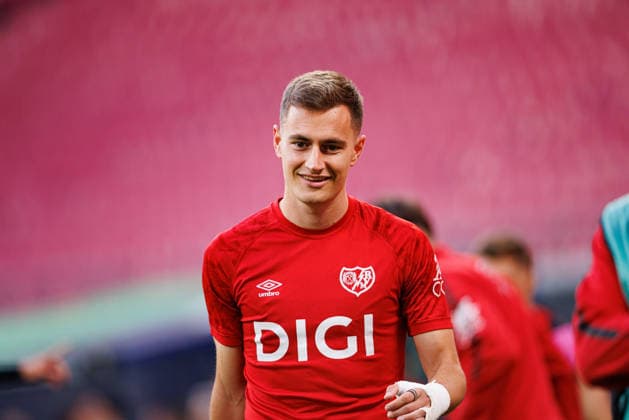 Jorge de Frutos seen during the Rayo Vallecano de Madrid Official Training Session before UEFA Conference League 2026 final (Maciej Rogowski Ball Raw Images) Leipzig Red Bull Arena Germany Copyright: xMaciejxRogowskix maciejrogowski_26_05_2026_small-28