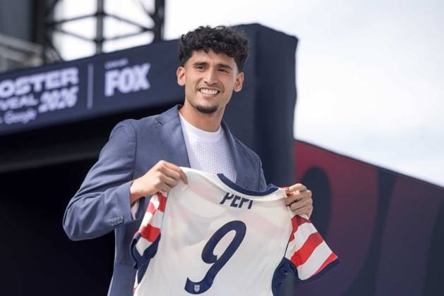May 26, 2026, New York, Ny, United States: Ricardo Pepi player of the United States national team, Nationalteam during an event to announce the squad for the 2026 World Cup at Pier 17 in New York, United States, on Tuesday, May 26. U.S. MenÃ¢â‚¬â ¢S National Team World Cup Roster Reveal  - ZUMAv122 20260526_aap_v122_070 Copyright: xWilliamxVolcovx