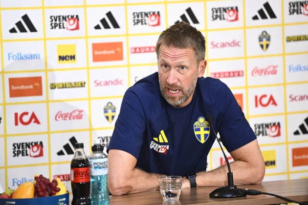 STOCKHOLM, SVERIGE 20260527 Sveriges förbundskapten Graham Potter, under en pressträff när landslaget samlas inför fotbolls-VM. STOCKHOLM SVERIGE x10060x