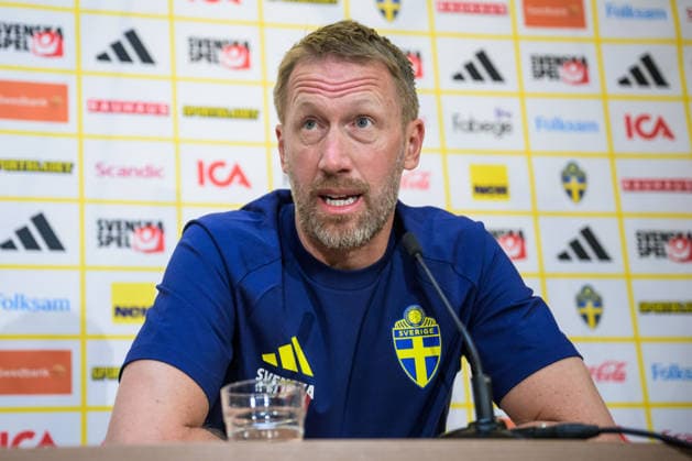 260527 Head coach Graham Potter of the Swedish men s national football team during a press conference, PK, Pressekonferenz on May 27, 2026 in Stockholm. Photo: Jonathan Näckstrand BILDBYRAN COP 94 JN0274 fotboll football soccer fotball landskamp presskonferens press conference sverige sweden sverige a FIFA World Cup, WM, Weltmeisterschaft, Fussball vm bbeng Copyright: JONATHANxNÄCKSTRAND BB260527JN002
