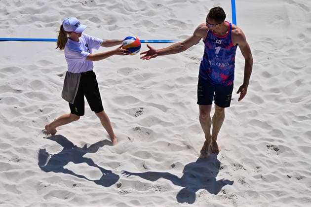Ondrej Perusic during the match Krystof Oliva and Vaclav Kurka of Czech Republic vs Ondrej Perusic and Jiri Sedlak of Czech Republic at the Pro Tour, Beach volleyball, Beachvolleyball tournament of Elite category, Ostrava, Czech Republic, May 27, 2026. (CTKxPhoto JaroslavxOzana) CTKPhotoP2026052705426  CTKPhotoP2026052705426