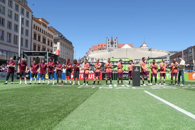 UEFA Conference League Finale: Legends Match beim Fan-Festival Leipzig, 27.05.26 Legends Match beim Fan-Festival auf dem Marktplatz Leipzig, anlässlich des UEFA Conference League Finals, 27.05.26. Copyright: xBEAUTIFULxSPORTS JanxKaeferx