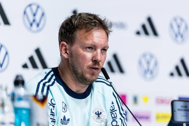 HERZOGENAURACH, GERMANY - MAY 27: Julian Nagelsmann (Head Coach Germany) during the press conference, PK, Pressekonferenz to start the trainings camp of Germany to prepare for the FIFA World Cup, WM, Weltmeisterschaft, Fussball 2026 on May 27, 2026 in Herzogenaurach, Germany. Bavaria Germany Copyright: xSteffiexWunderlx