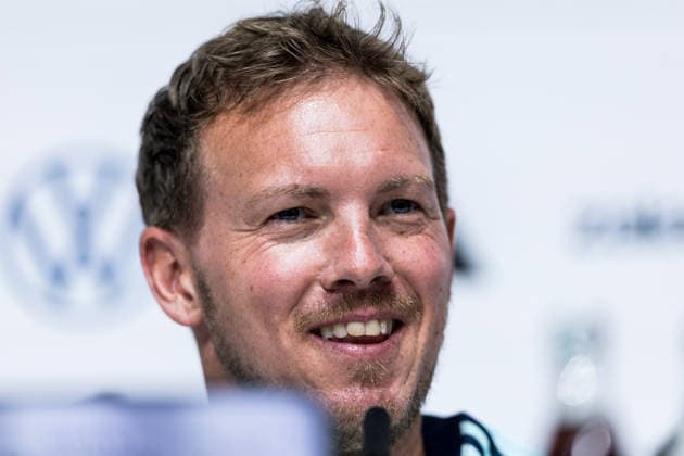 HERZOGENAURACH, GERMANY - MAY 27: Julian Nagelsmann (Head Coach Germany) smiles during the press conference, PK, Pressekonferenz to start the trainings camp of Germany to prepare for the FIFA World Cup, WM, Weltmeisterschaft, Fussball 2026 on May 27, 2026 in Herzogenaurach, Germany. Bavaria Germany Copyright: xSteffiexWunderlx