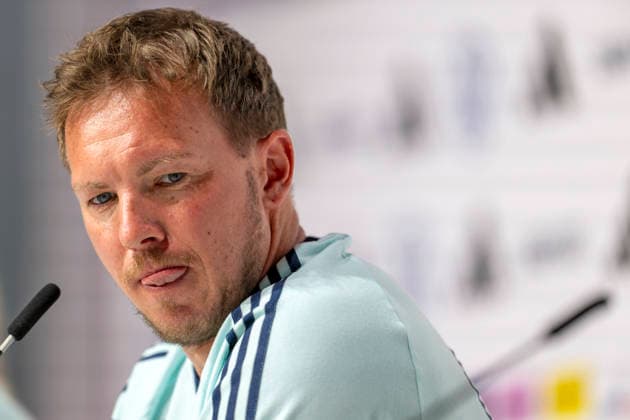 27.05.2026, Fussball DFB-Nationalmannschaft Deutschland, Trainingslager vor der WM, Auftakt-Pressekonferenz im Medienzentrum HALFTIME bei ADIDAS, in Herzogenaurach. Trainer Julian Nagelsmann (Deutschland)