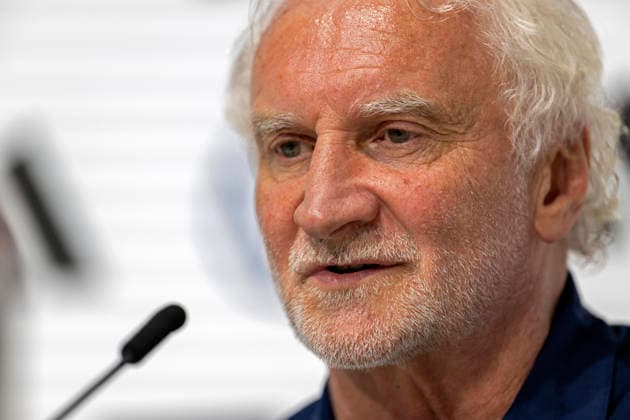 27.05.2026, Fussball DFB-Nationalmannschaft Deutschland, Trainingslager vor der WM, Auftakt-Pressekonferenz im Medienzentrum HALFTIME bei ADIDAS, in Herzogenaurach. Sportdirektor Rudi Völler (Deutschland)