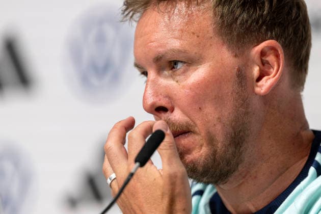 27.05.2026, Fussball DFB-Nationalmannschaft Deutschland, Trainingslager vor der WM, Auftakt-Pressekonferenz im Medienzentrum HALFTIME bei ADIDAS, in Herzogenaurach. Trainer Julian Nagelsmann (Deutschland)