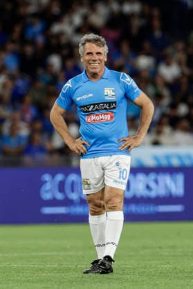charity match between Napoli Legends and the Actors e World Legends team Gianfranco Zola During the charity match between Napoli Legends and the Actors e World Legends team at the Stadio Diego Armando Maradona, Naples, on May 26, 2026. _BPH5891 Copyright: xAntonioxBalascox