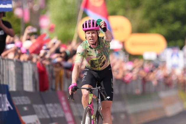 Denmark™s Michael Valgren of EF Education - Easypost stage winner during Stage 17 of the Giro d™Italia from Cassano D Adda to Andalo Italy, Wednesday May 27, 2026  Copyright: xGianmattiaxD Albertoi LaPressex